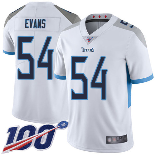 Tennessee Titans Limited White Men Rashaan Evans Road Jersey NFL Football 54 100th Season Vapor Untouchable